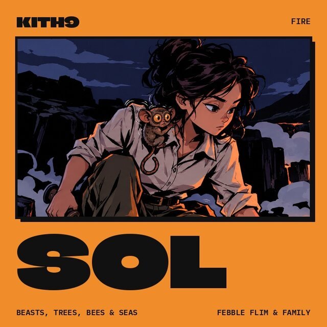 Cover art for A Little Spark (Fire), Sol's song: Sol and Steady the tarsier on the volcano